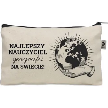 Kosmetická taška Béžová kosmetická taštička jako dárek ke Dni učitelů zeměpisu KO_341 b