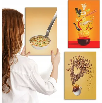 Obraz Sada obrazů na plátně s kuchyňskými motivy jídla 3x 20x30 cm