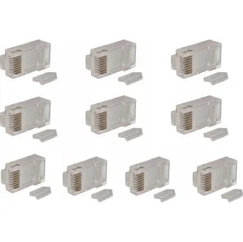 Síťový konektor KONCOVKA PRO MONTÁŽ ZÁSTRČEK KONEKTORŮ RJ45 8P8C UTP KAT. 5e LIŠTA 10 KS
