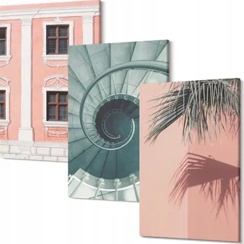 Obraz Sada obrazů do obýváku Architektura pastelové spirály 30x20 cm