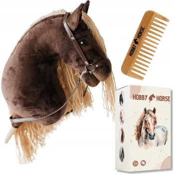 Hobby horsing HOBBY HORSE KŮŇ NA TYČI A3 KONÍK S HŘÍVOU HLAVA KONĚ HŘEBEN + KRABIČKA