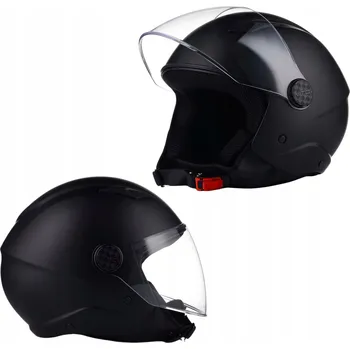 Helma na motorku Motocyklová Přilba Otevřená Vito Uno Černá Matná Skútr Chopper ECE 22.06