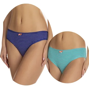 Dámské spodní prádlo LAMA KALHOTKY L-1229-MB 2 BALENÍ MODRÁ ZELENÁ XL