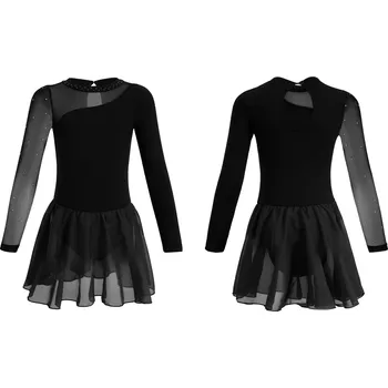 Body ČERNÉ BALETNÍ TRIKO SE SUKÝNKOU A ZIRKONY PRO BALETNÍ TANEC VEL. 100