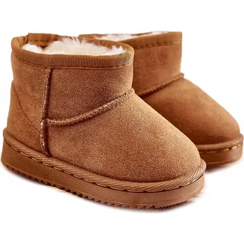 Dívčí obuv DĚTSKÉ ZATEPLENÉ SNĚHULE KOTNÍKOVÉ BOTY CAMEL 28