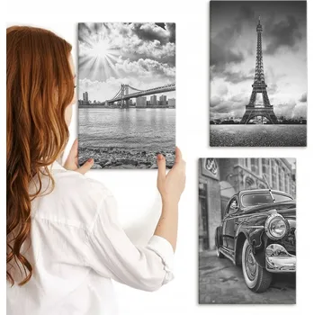 Obraz Sada obrazů na zeď Galerie Výhledy na město mosty Eiffelova věž 3x 20x30 cm