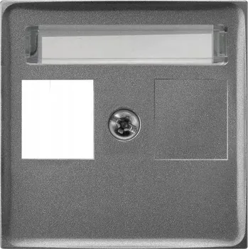 Elektrická zásuvka PGPK-1U/70 ARIA krytka pro jednoduchou zásuvku Keystone, šedá matná