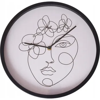 Hodiny HODINY NÁSTĚNNÉ 40 cm VELKÉ HODINY NA ZEĎ PROLAMOVANÉ HODINY ŽENA POSTAVA OBLIČEJ