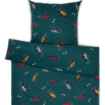 Povlečení 717325 - Tchibo - Dětské povlečení renforcé - barva: zelená