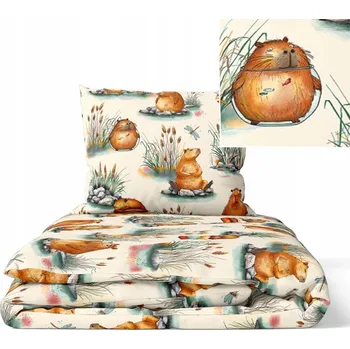 Povlečení Dětské povlečení 140x200 cm pro děti, vzor: Kapybary ECRI