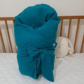 Zavinovačka Pro útulný domov Povlak na péřovou zavinovačku mušelínový Zelenomodrý TYP zavinovačky: ČTVERCOVÁ, ROZMĚR povlaku: 70 x 70 cm