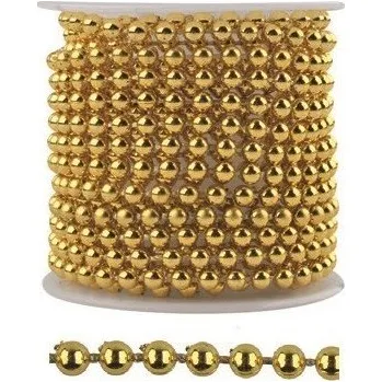 Vánoční dekorace Dekorační plastový řetízek - zlatý - 3 m - 2087