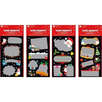 Vánoční dekorace Jmenovky vánoční - tajné škrabací - 12 ks - 10658