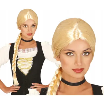 Karnevalová paruka Guirca paruka dlouhé blond vlasy s copánky
