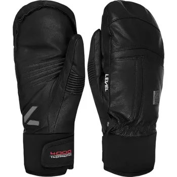 Rukavice Pánské lyžařské rukavice LEVEL, kožené, černé, snowboardové, vel. S