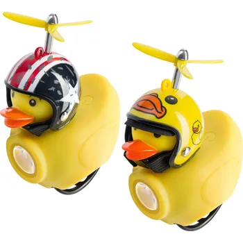 Cyklosvítilna Cyklistické světlo + houkačka, kachnička s helmou, 130lm, 800mAh, 6000K, 2 designy (mix)