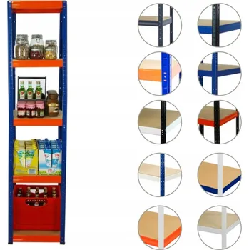 Dílenský regál Kovový regálový skladový garážový regál HELIOS HNO 180x030x30 5 polic