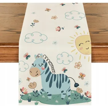 ubrus Dekorativní běhoun na stůl pro děti 40 x 180 cm Vzor zebra