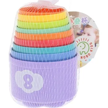 Hračka pro nejmenší Vzdělávací Kelímky Skládanka Věž Pyramida Medvídek