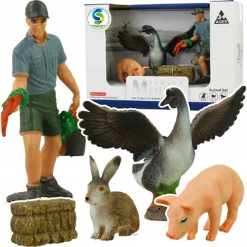 Figurka STATOR Z2211M Sada figurek zvířat s farmářem krmícím mrkev
