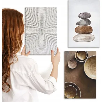 Obraz Sada obrazů do kanceláře, moderní umění s texturou, 3x 20x30 cm