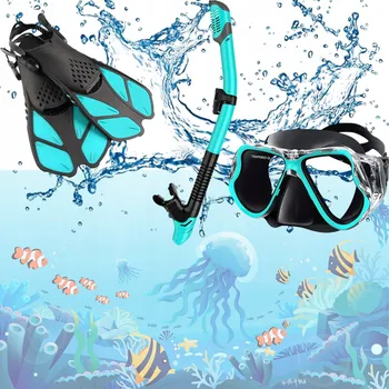 Potápěčská maska Sada na šnorchlování conquering SADA NA ŠNORCHLOVÁNÍ ML/XL 42-47 tyrkysová zelená