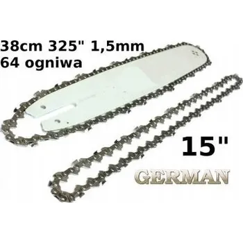 Pilová lišta VODICÍ LIŠTA 15'' 38 CM + 2x ŘETĚZ PRO MOTOROVOU PILU NAC DEMON SET