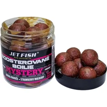 Nástraha Boosterované Boilie JetFish Mystery 20mm 250ml Squid/Spice