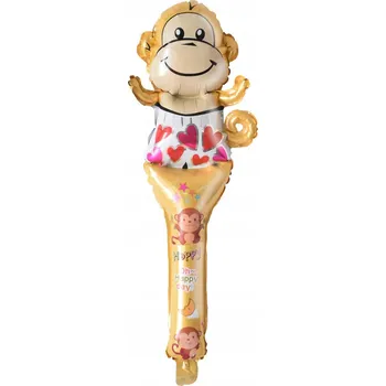 Balónek Fóliový balónek Opice Žlutá na Baby Shower 26x78 cm