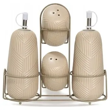 Obraz Keramická sada na koření GEOMETRY BEIGE Maestro MR-20004-04S