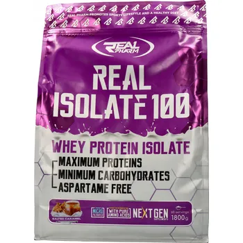 Protein Real Pharm Real Isolate 100 1800g Proteinový Izolát WPI Protein - SLANÝ KARAMEL