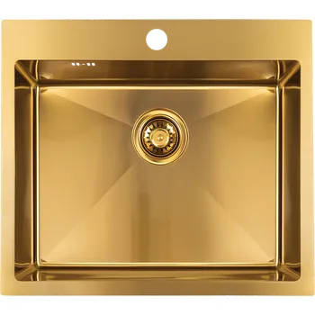 Kuchyňský dřez Laveo Dřez 1 komorový Malawi, nerez - SLM_G10T, zlatý