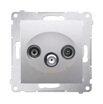 Elektrická zásuvka Anténní zásuvka nástěnná Kontakt-simon stříbrná