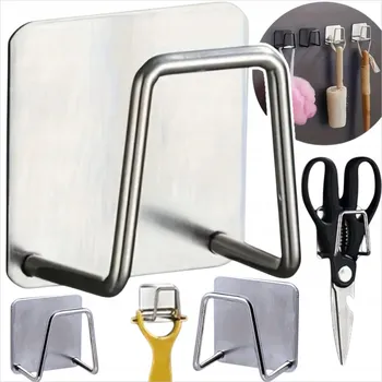 Věšák WIESZAK METALOWY SAMOPRZYLEPNY UCHWYT na nůžky, kuchyňské nářadí, nástěnný