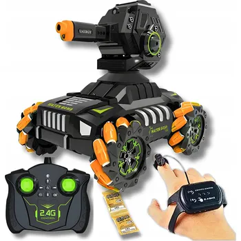 Dětská zbraň TANK OVLÁDANÝ GESTY VODNÍ KULIČKY UMĚLÝ KOUŘ