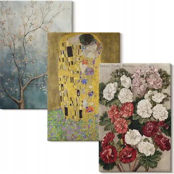 Obraz Vícedílný Obraz Na Plátně Květy stromu malířství Klimt 3x 20x30 cm