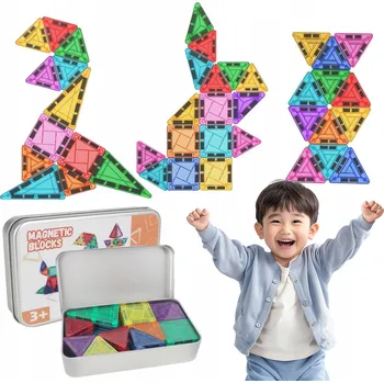 ostatní stavebnice STAVEBNICE KOSTKY Velké Magnetické Dlaždice 3D Konstrukční sada 42 dílků
