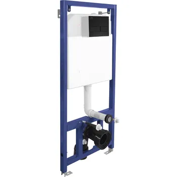 Klozet Laveo Podomítkový modul pro závěsné WC mísy Akan - VSA_758V + ovládací tlačítko černá mat