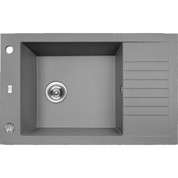 Granitový dřez Laveo Dřez 1 komorový s odkapávačem Pionier, granit - SBR_513T, šedý