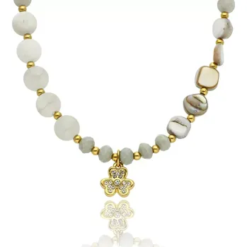 Přívěsek Náhrdelník s acháty a mušlemi