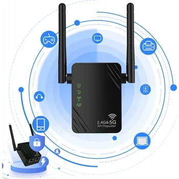 IP kamera WIFI REPEATER ZESILOVAČ Univerzální ZESILOVAČ SIGNÁLU VELKÝ DOSAH 1200Mbps 2.4G