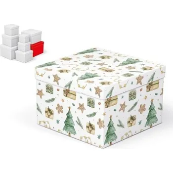 Krabice dárková vánoční C-V007-H 22x22x15cm