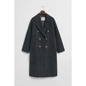 Dámský kabát KABÁT GANT CHECKED HANDSTITCHED COAT CHARCOAL MELANGE