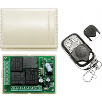 Relé 12V 433MHz 4kanálový spínač s dálkovým ovládáním