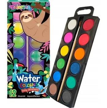 Vodová barva Akvarely AKVARELOVÉ BARVY 12 barev v PASTILKÁCH Patio IDEÁLNÍ DO ŠKOLY