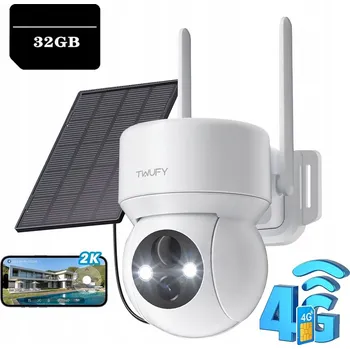 Bezpečnostní kamera SOLÁRNÍ OTOČNÁ KAMERA PRO MONITORING GSM 3G/4G LTE SIM 2K 3MPX 4X ZOOM 64GB