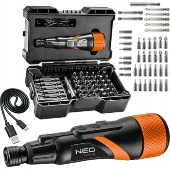 Šroubovák NEO Akumulátorový šroubovák USB aku šroubovák 3,6 V + BITY