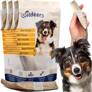Pamlsek pro psa Střední jelení parohy k okusování, MĚKKÁ verze, Výživné, plné MINERÁLŮ, 3 ks