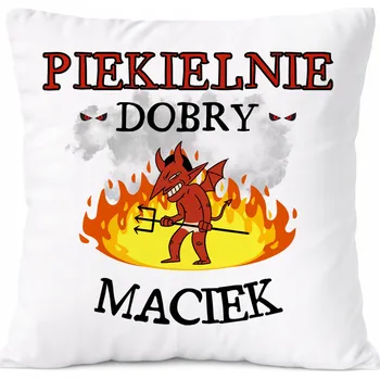 Polštář Polštář pro Dominika jako Dárek s potiskem a fotografií Bílá PoliDraw