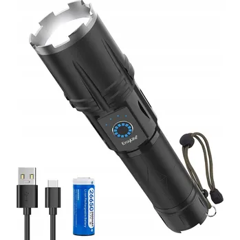 Svítilna TAKTICKÁ SVÍTILNA ERAYLIFE s Nabíjecím Kabelem, Nouzová, Vodotěsná